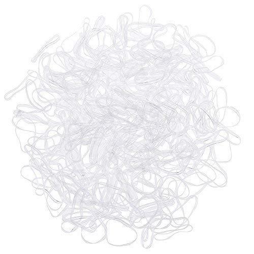 No Snag Hair Ties/Elastics - 200pc Pack (2cm Diameter - Clear) Rubber Bands for Hair | Baby Hair Ties & Small Hair Ties | Hair Rubber Bands & Elastic Hair Bands | Hair Elastics for Women's Hair
