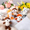 Chalyna 12 Pcs Cute Stuffed Animal Toy 4 Inch Mini Plush Turtle Puppy Dog Pig Ornaments Stuffed Doll Keychain Handbag Pendant for Birthday Party Favors DIY Home Decoration (Fox Style)
