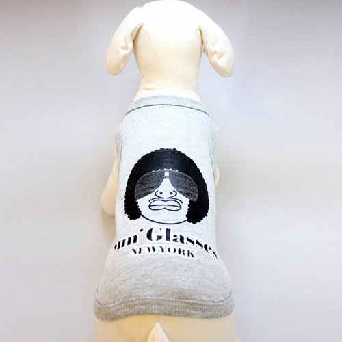 Alphadog Series Sun Glasses New York Tank top T-Shirt for Your Dog or Cat (S, Grey)