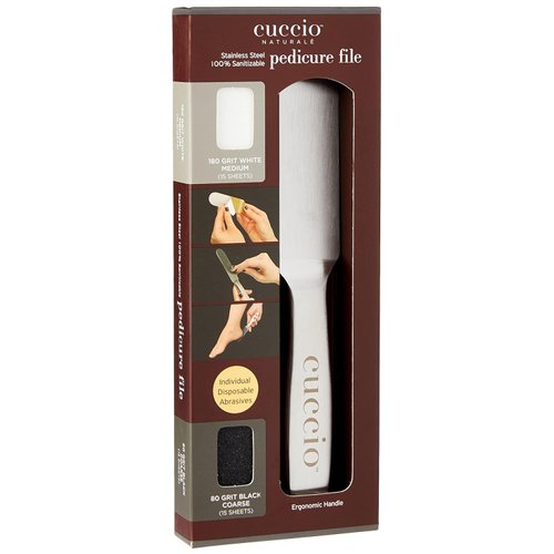 Cuccio Naturale Reusable Stainless Steel Pedicure File Kit with Extra Refills