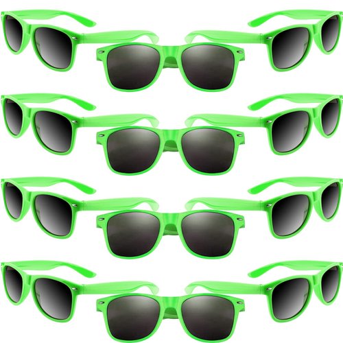 MIAHART 12 Pack Kids Party Sunglasses Bulk Summer Party Favors Retro Glasses for Boys and Girls Birthday Party Supplies, Green
