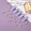 HINZIC 90Pcs Silver Bow Nail Charm 3 Styles Bowknot Nail Bows Glitter Acrylic Pearls Kawaii Valentines Wedding Prom Decoration for Women Girls Phone Case Scrapbook Envelope Cards Making