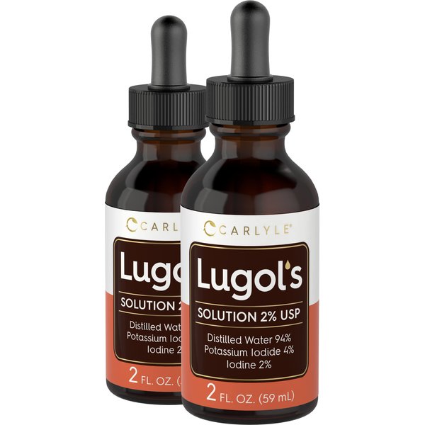 Carlyle Lugols Iodine 2 Percent 2 fl oz Twin Pack | Potassium Iodide and Iodine Solution 2% Liquid Drops