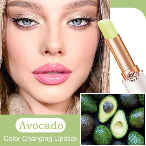 BINGBRUSH Avocado Color Changing Lipstick Queen,Moisturizer Long Lasting Lip Care Lip Balm Magic Lip Gloss Lip Tint Stain Glossly Makeup Lipstick Set for Women (1pc Avocado)