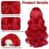 LABEAUTÉ Max Beauty Red Mermaid Wigs with Starfish Hair Clips, Curly Long Hair Daily Wig Heat Resistant Synthetic Fiber for Halloween for Cosplay for Christmas (Red 1)