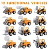 FANELEQU 36 Pack Pull Back Construction Engineering Vehicles Toy Playset, Mini Plastic Construction Excavator Trucks Car Toys for Boys Girls Kids Toddlers
