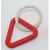 Natural Rubber & Rope Tug Dog Toy, Durable, Anxiety & Stress Relief, Teething, All Breeds & Sizes (Red)