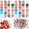 4 Boxes Christmas Glitter Nail Sequins Christmas Glitter for Resin Tumblers 3D Santa Claus Snowflake Elk Decals for Acrylic Nails for DIY Craft Christmas Winter Nail Decorations