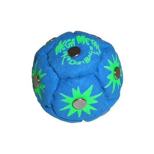 DIRTBAG Mega Metal Footbag Hacky Sack, Handmade Footbags, Flying Clipper Original Design, Steel Pellet Blend - Blue.