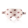 THXSILK Sleep Mask 100% 19 Momme Pure Mulberry Silk Super Smooth Cooling Decorative Sleep Eye Mask Blackout Eye Cover with Wide Head Strap, Sexy-Lip-Pink