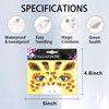 Bee Giraffe Face Gem Sticker Cute Halloween Temporary Tattoos Stickers Animal Face Tattoos Stickers Glittery Eye Face Body Sticker for Makeup Halloween Face Paint Accessories 2 Sheets (C-Bee Giraffe)