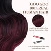 GOO GOO 22inch Hair Extensions Tape in Human Hair Ombre Jet Black to Red Ombre Skin Weft Tape in Remy Hair Extensions Straight 20pcs 50g