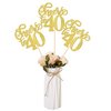 12 PCS Cheers to 40 Centerpiece Sticks Double Sided Glitter 40th Birthday Cake Toppers Number 40 Centerpieces Table Flower Topper Decorations for 40th Birthday Party Centerpiece Supplies Gold