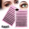 False Eyelashes Natural Look Synthetic Fibers Extension Lengthening DIY D Curl Eyelashes Reusable Cluster Lashes eyelash strings 8/10/12/14/16mm by PANLOPU (Z008-8/10/12/14/16mm)