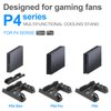 PS4 Stand Cooling Fan Station for Playstation 4/PS4 Slim/PS4 Pro, PS4 Vertical Stand with Dual Controller Port Charger Dock Station, 12 Game Slots, USB Fast Charging Station with LED Indicator
