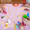 Kisangel 12pcs Wooden Dough Tools Clay Pattern Rolling Pin Set Dough Molding Shaping Tool for Toddler Kids Art Craft Activity Supplies