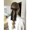 VOBOBE 4PCS Hair Bows for Women Girls, Black Red Satin Tassel Hair Ribbon Bowknot Hair Clips Barrettes for Girl with Small Long Tail Hair Accessories (Black+Red)