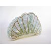 Generic Blue marbled seashell acrylic and metal hair claw clip (Length: 2.5), 1 Count (Pack of 1)