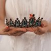 JWICOS Tiaras and Crowns for Women Gothic Crystal Queen Crown Black Baroque Vintage Tiara for Halloween Costume Birthday Party (Green Black)