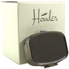 Houder Classy Gray Metal Pill Box Decorative Pill Case with Gift Box - Carry Your Meds in Style (Rectangular)