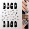 40PCS Planet Nail Charms, 3D Cross Nail Charms for Acrylic Nails Shiny Saturn Shape Nail Art Alloy Diamond Star Nail Gems for Women Girls DIY Nail Art Decoration