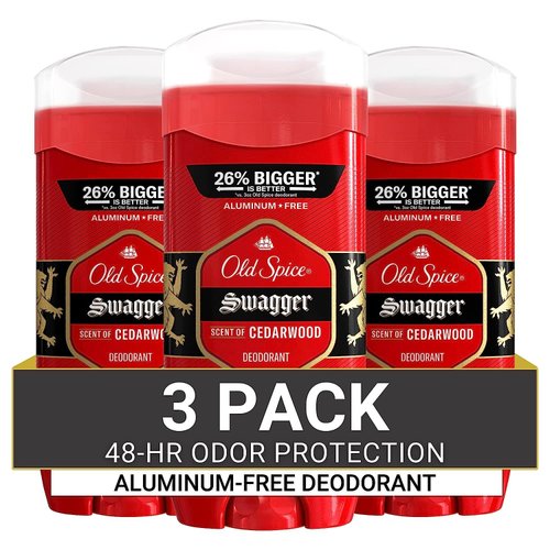 Old Spice Aluminum Free Deodorant for Men, Swagger Scent, 3.8 oz (Pack of 3)