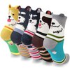Pack of 5 Sweet Animal Design Women's Casual Comfortable Cotton Crew Socks, Style 1, One Size (5-8.5)
