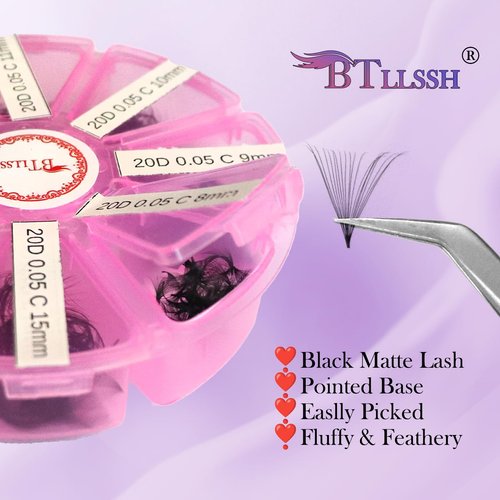 BTLLSSH 800Pcs Loose Cluster Lashes 0.31-0.63INCH Lash Clusters DIY Eyelash Extensions c curl cat eye false eyelashes & adhesives Mega Volume Individual Lashes Eyelash Clusters Extensions(20D 0.05C)