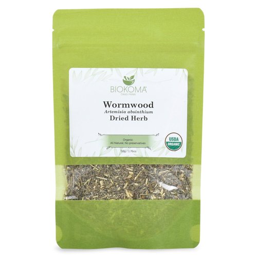 Biokoma Pure and Organic Wormwood Dried Herb 50g (1.76oz) In Resealable Moisture Proof Pouch, USD...