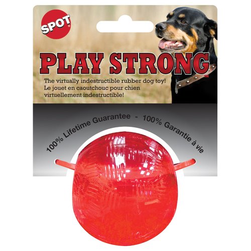 SPOT Play Strong Small Ball - Durable TPR, Treat Hiding, Virtually Indestructible Dog Toy for Aggressive Chewers, Small Dogs & Puppies, 2.5 inch