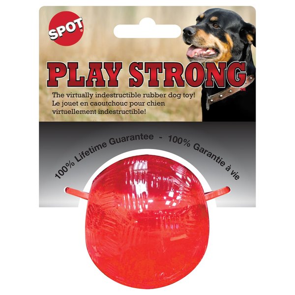 SPOT Play Strong Small Ball - Durable TPR, Treat Hiding, Virtually Indestructible Dog Toy for Aggressive Chewers, Small Dogs & Puppies, 2.5 inch
