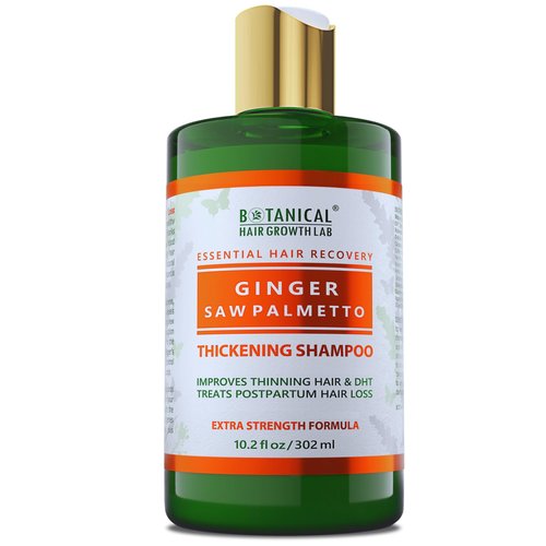 Botanical Hair Growth Ginger Saw Palmetto Shampoo Extra Strength Anti-Thinning Shampoo, Thickening Shampoo for Thinning Hair, Hair Loss Shampoo, Thickening Products For Women & Men 10.2 Fl Oz