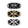 3 Pcs Crystal Beaded Hair Combs Elastic Double Comb Hair Clips Stretchy Bead Hair Side Combs Magic Hair Comb Slides Fashion Hair Styling Comb Accessories Black White Golden