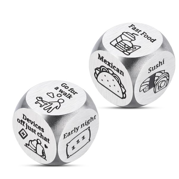 Him Her Anniversary Presents Couples 10th Tin Anniversary Wedding Gifts for Her Him Christmas Valentines Day Gifts Boyfriend Funny Date Night Ideas Gifts Food Decision Dice Stocking Stuffers for Adult