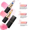 BLUE LOVE Color Changing Flower Lipstick, Jelly Temperature Change Clear Lipstick with Flower Inside, Hydrating Moistrurizer Lip Balm Long Lasting Chapstick Nourishing Lip Gloss for Dry Lips (Blue)