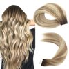 Sassina 16 Inch Invisible Tape in Hair Extensions Human Hair Rooted Brown to Blonde Real Hair Extensions Tape in Double Side Glue in Real Hair Extensions 50g 20pcs/per set, R3-8P/613