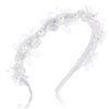AHONEY Headband, White Flower Headpiece for Women and Girls, Elegant Dressy Hair Band with Pearl, Acrylic, Crystal Beads, Resin - Daily, Party, Wedding, Dating, Concert, Photoshoot Hair Accessories