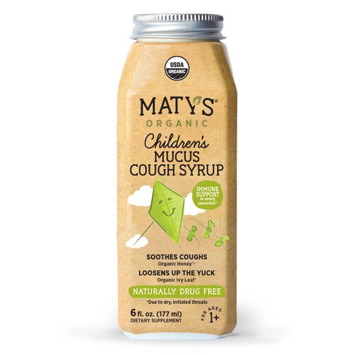 Maty's Organic Children's Mucus Cough Syrup, Made with Organic Honey, Thyme & Ginger - 6 fl oz.