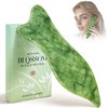 Rena Chris Gua Sha Facial Tools - Acupressure & Gua Sha, Jade Gua Sha Stone for Face Massage, Jawline Sculpting and Puffiness Reducing, Skin Care Tool with User Manual