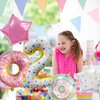 HADCKJA Donut Birthday Party Decorations Donut Balloons Party Supplies with 2nd Foil Balloon Candy Pink White Donut Star Balloons for Sweet Birthday Party Boy Girl Shower Wedding Decorations 5 Pcs