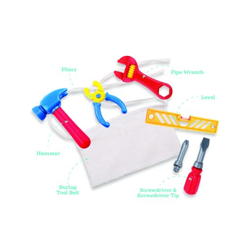 Nothing But Fun Toys Let's Play Tool Belt Playset Designed for Children Ages 2+ Years, Multicolor (211058)