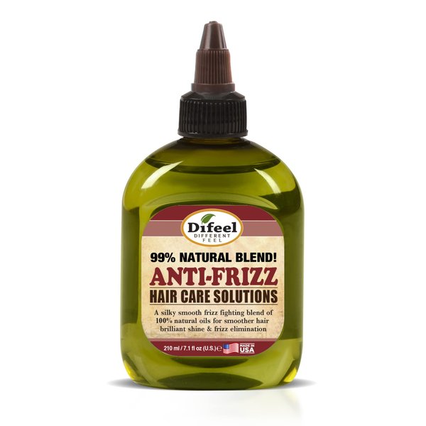 Difeel Premium 99% All Natural Anti-Frizz Hair Oil with Olive Oil, Vitamins A and E 7.1 ounce