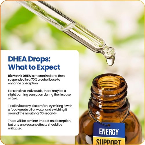 BioMatrix DHEA Liquid Hormone Supplement for Adrenal, Brain, Heart, Bone | Micronized and Liquified for Maximum Absorption, Precision Dosing, Efficacy DHEA (30 ML, 1200mg Total)