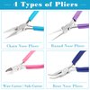 Jewelry Pliers, Shynek 4pcs Jewelry Making Tools Kit with Needle Nose Pliers/Chain Nose Pliers, Round Nose Pliers, Wire Cutters and Bent Nose Pliers for Crafts, Wire Wrapping, Jewelry Making Supplies