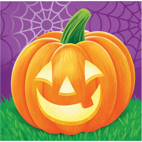 Creative Converting Pumpkins Beverage Napkins, 5", Multi-color