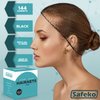 SAFEKO Hair Nets 144 PCS, Individually Wrapped, Lightweight Nylon Hairnets, Latex-Free | Black, Regular (21")