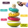 PANITU Baby Stacking Rings, Spinning Stacker Toys for Toddlers 1-3, Shake Rattle Set with Fine Motor Activities, Montessori Autism Sensory Toy, 6 Month Old Girl Boy Christmas Birthday Gifts