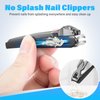 2024 New Nail Clipper with Catcher & Slant Curved Blade Nail Clipper - Upgrade Ingrown Nail Clipper for Thick Toenails, Mess Free No Splash Self Collecting Fingernail Clippers w Catching