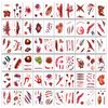60 SHEET Halloween Scar Tattoos, 60 Sheet Halloween Zombie Scars Tattoo Stickers Fake Scab Blood Special Fx Costume Makeup Props, Halloween Make Up Party Scar Tattoo Masquerade Prank Prop Decorations
