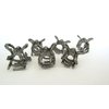 Generic Small dark silver metal hair claw clip with crystals stocking stuffer gifts (Pattern: 2), 1 Count (Pack of 1)